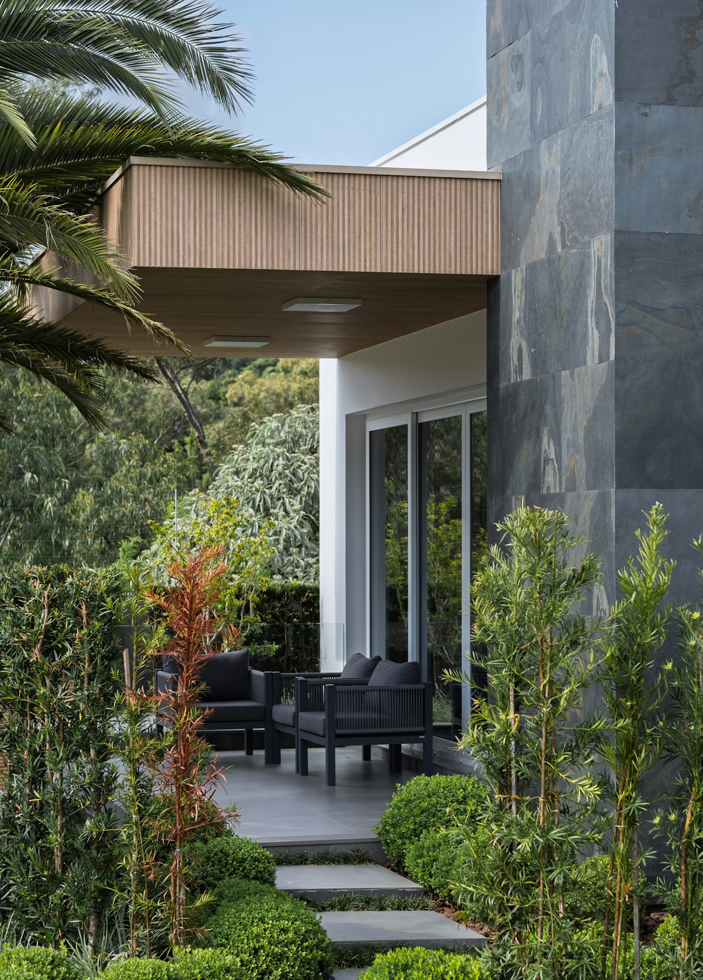 Modern outdoor living patio